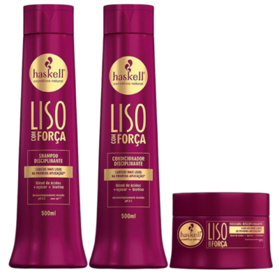 Shampoo e Condicionador Haskell Liso com Força 300ml OFERTA mascara 50ml